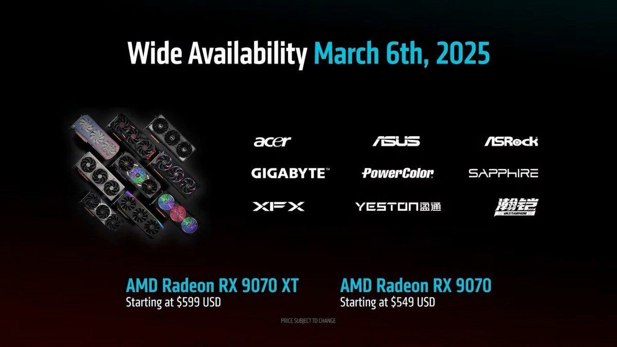 AMD công bố giá bán và ngày ra mắt RX 9070 và RX 9070 XT