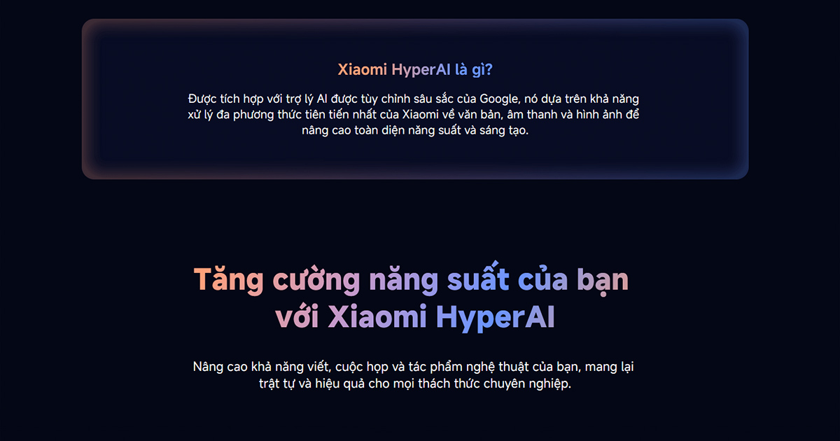 Xiaomi ra mắt HyperAI, tích hợp sẵn trên HyperOS